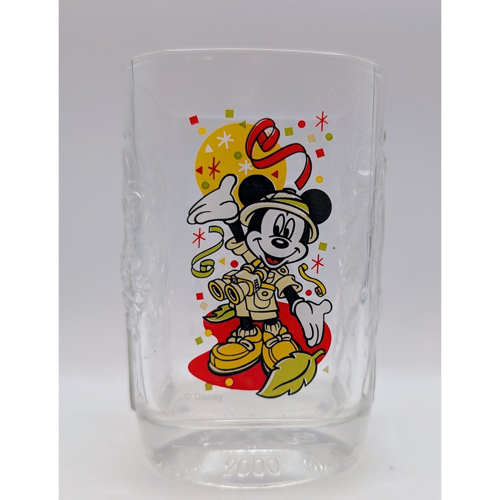 Disney Animal Kingdom 2000 Millennium Celebration McDonald\'s Mickey Glass Cup